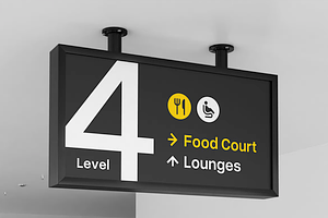 Airport Wayfinding Signage Mockup