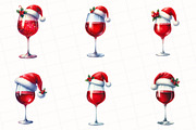 Christmas Red Wine Clipart, an Illustration by OK Design (Thumbnail 3 of 5)
