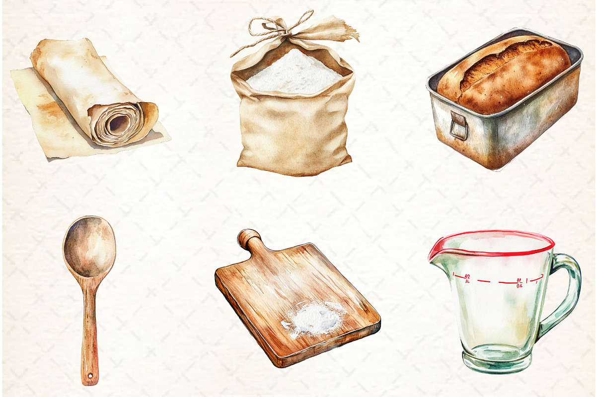 Baking Time Watercolor Clipart, an Illustration by Libby Wishes (Photo 4 of 6)