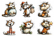 Whimsical Christmas Cat PNG Bundle, an Illustration by Daily.Designs (Thumbnail 3 of 5)