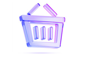 Glass holographic shopping basket 3d, a Food & Drink 3D Model by Marozhkastudio