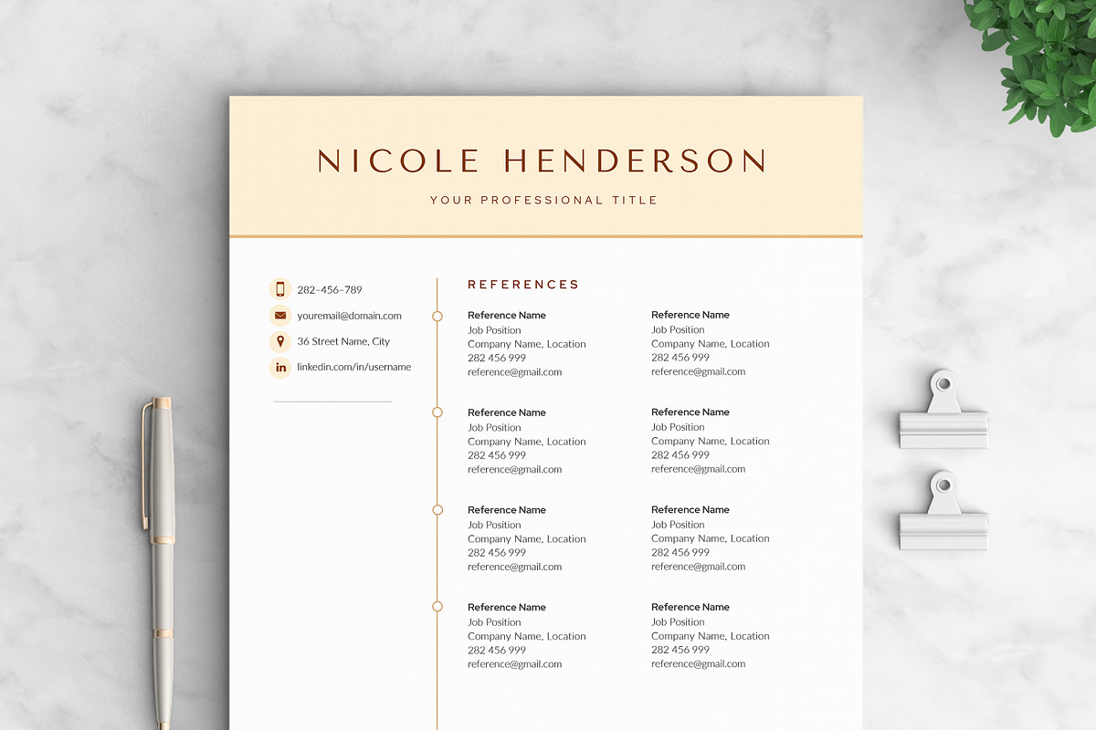 Resume/CV - The Nicole, a Resume Template by CreativeLandStudio (Photo 6 of 9)