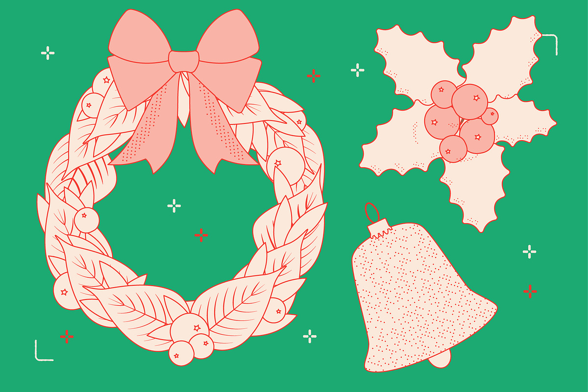 Christmas Decorations Vector, a Decorative Illustration by TheFoodAtlas (Photo 11 of 19)