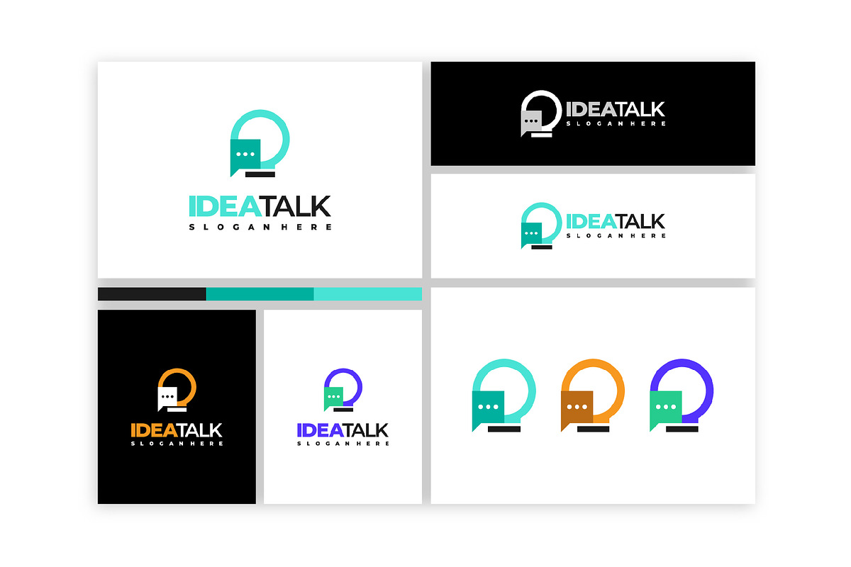 Set of Idea Talk Logo designs, a Branding & Logo Template by Lucky Creative (Photo 2 of 5)