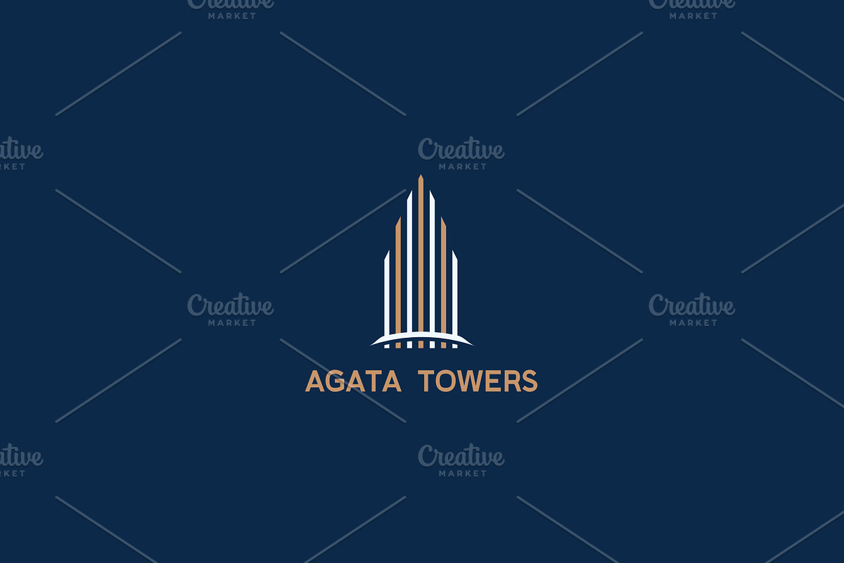 Real estate towers logo template, a Branding & Logo Template by MindMuse