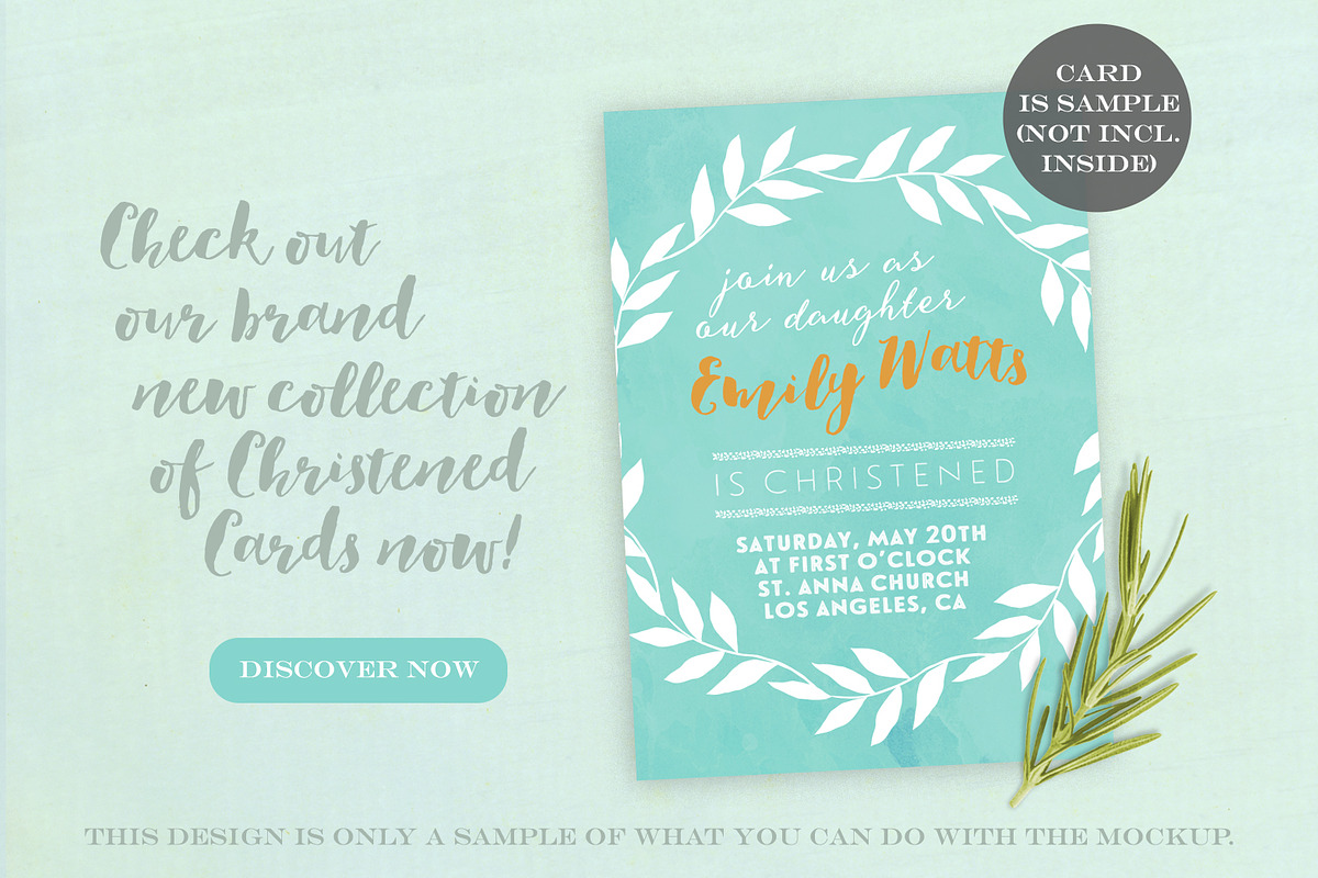 Card Mockup w/ Leaves and Twig, a Print Template by Hype Your Prints (Photo 2 of 4)