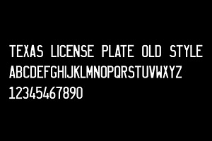Texas Old style license plate font, a Sans Serif Font by frizio