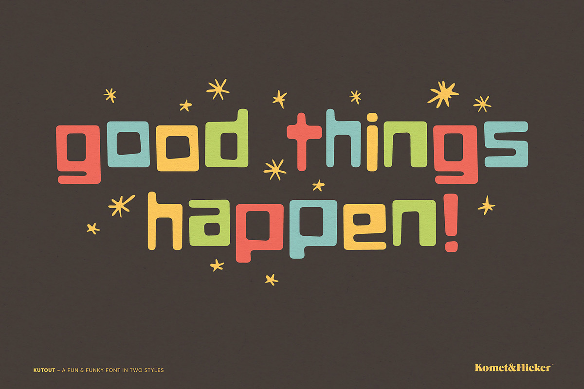 KutOut - A Fun & Funky Font, a Sans Serif Font by Komet & Flicker (Photo 8 of 12)