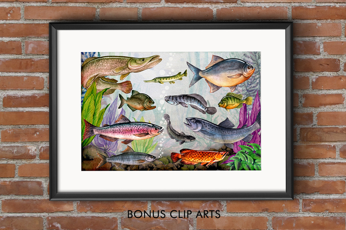 Amazon Fishing Watercolor, an Illustration by Graphobia (Photo 7 of 11)