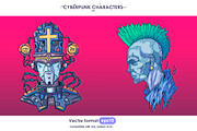 16 Cyberpunk Characters, a Technology Illustration by Andrew_Derr (Thumbnail 2 of 8)