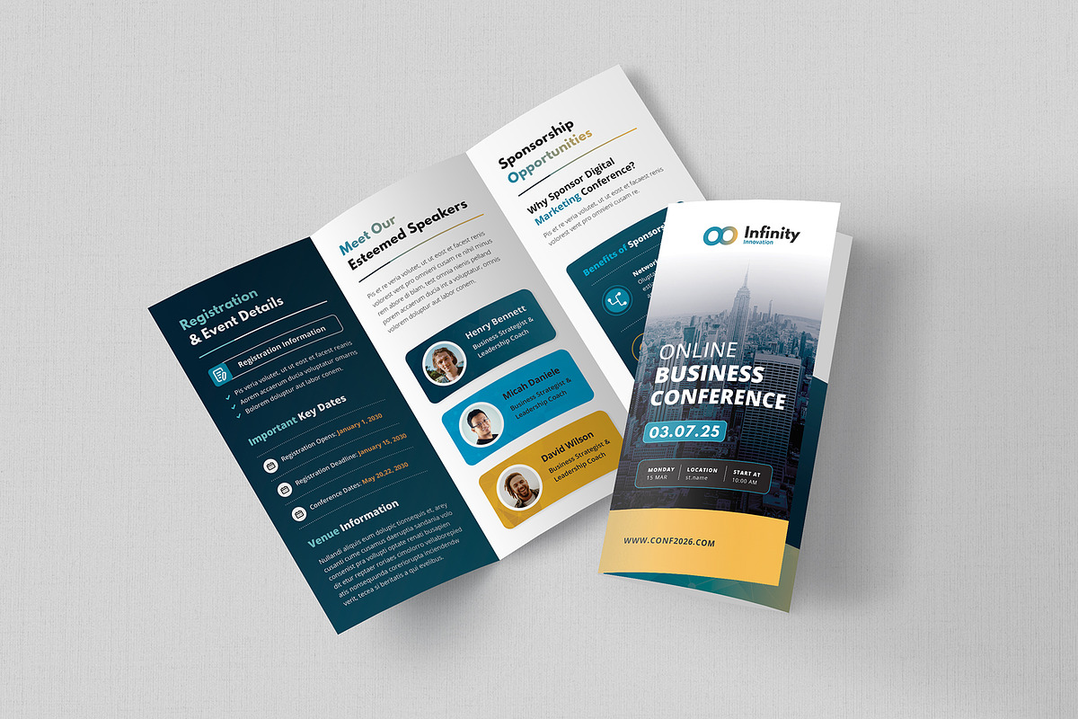 Conference Brochure Trifold, a Brochure Template by Creativity-Design (Photo 2 of 5)