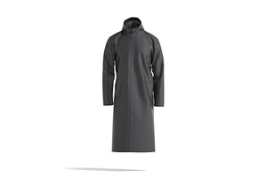 Black Waterproof Rain Coat 3D Model