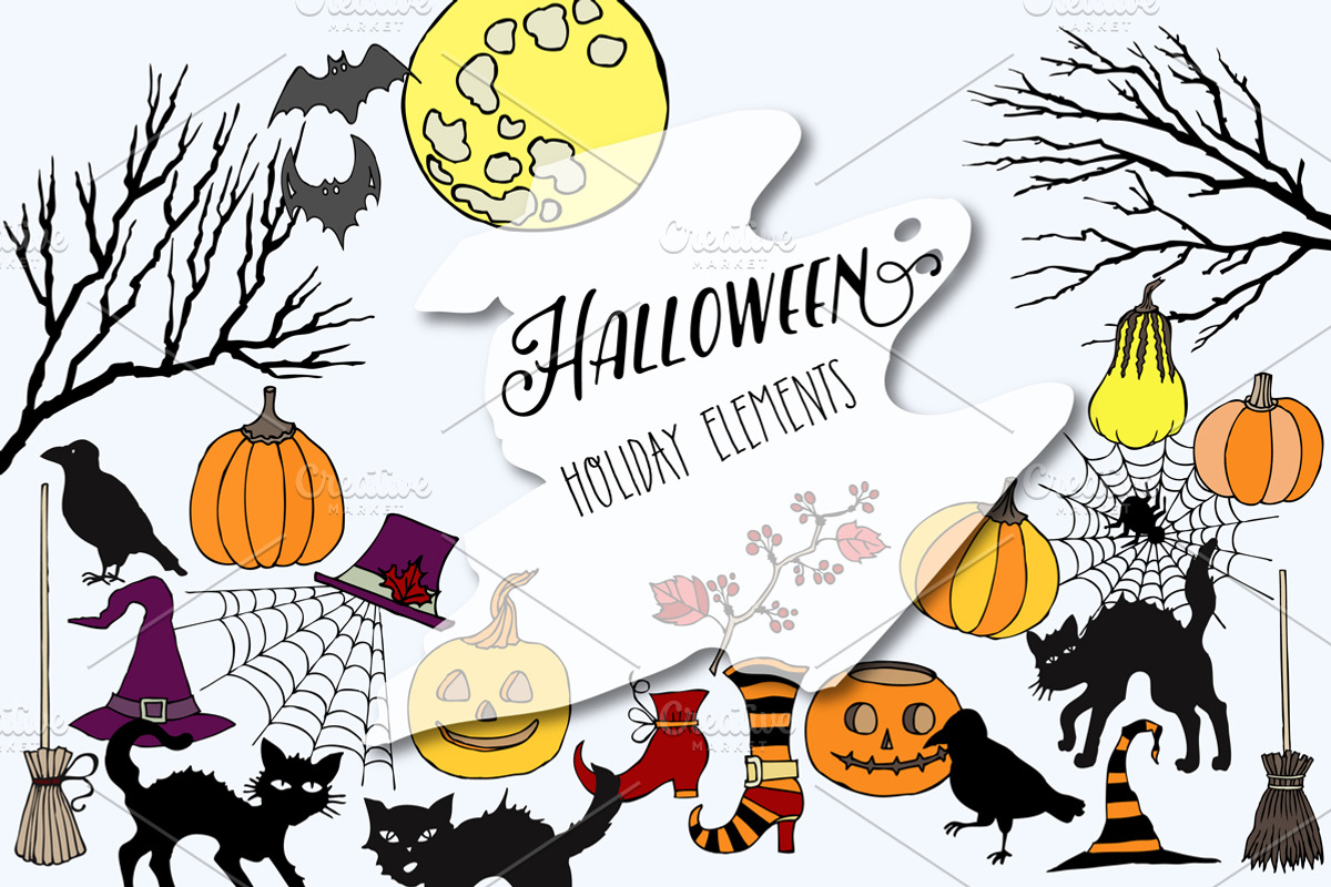Halloween Colors Clip Art, an Illustration by Nataliapiache (Photo 2 of 4)
