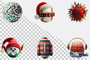 Cute Christmas Sport Balls Clipart, an Illustration by SVGArt (Thumbnail 4 of 8)