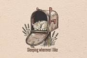 Sleeping wherever I like, an Animal Illustration by Vectorlina (Thumbnail 1 of 4)