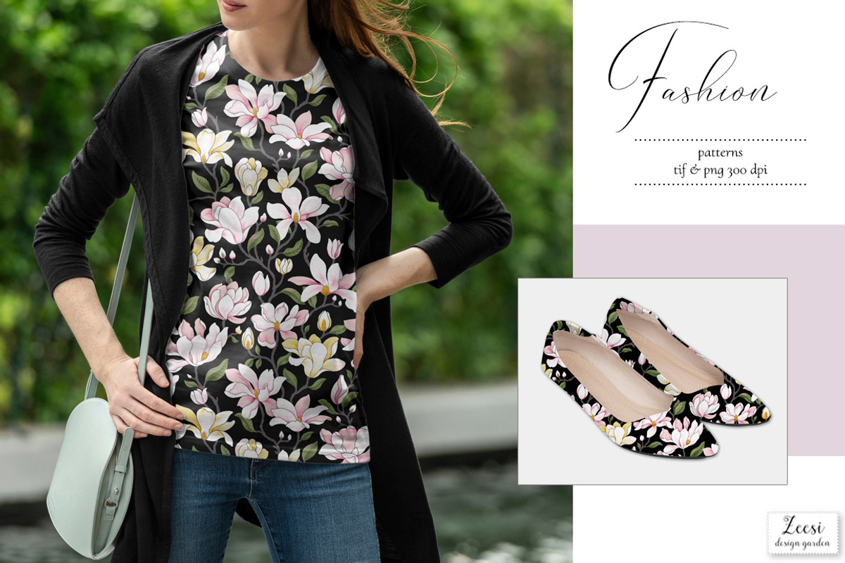 Sweet Magnolia Patterns & Motifs, a Pattern Graphic by Zeesi Design Garden (Photo 10 of 13)