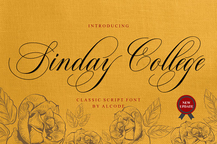 Sinday College, a Script Font by Alcode