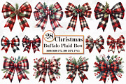 Christmas Buffalo Plaid Bow Clipart, a Work Illustration by Craft Nest (Thumbnail 1 of 5)
