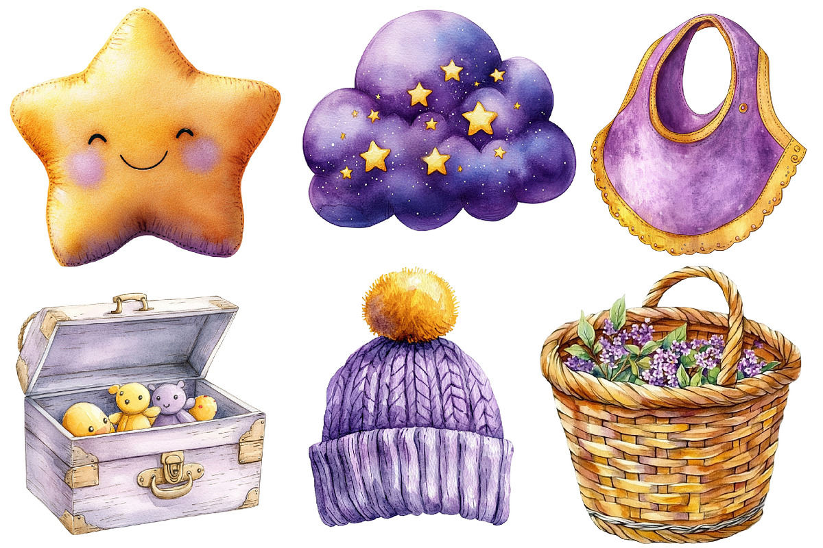 Yellow Light Lilac Baby Nursery, an Illustration by Designworld (Photo 4 of 5)