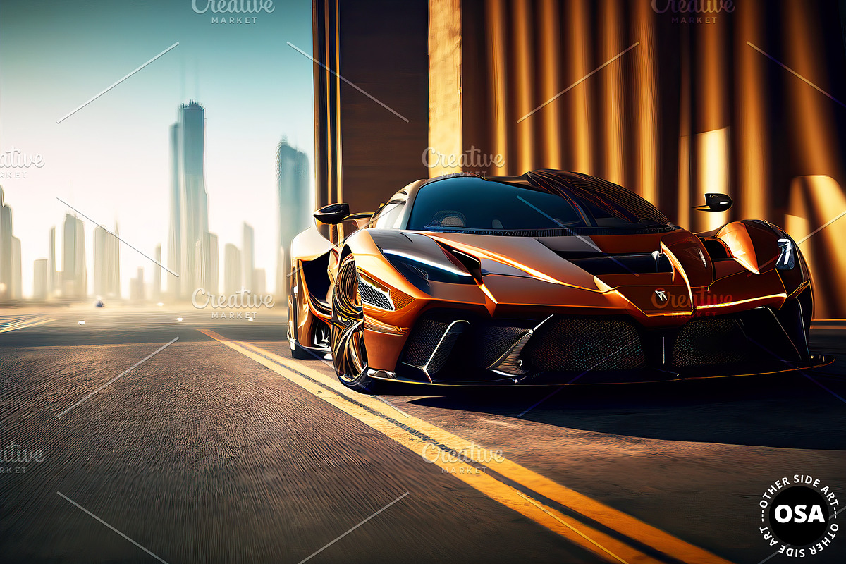Supercar in the City Illustration, a Wallpaper Graphic by Other Side Art (Photo 3 of 8)