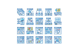 seo improve top website icons hand, an Object Illustration by pikepicture