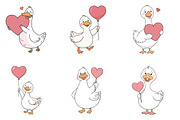 valentine-goose-clipart, an Illustration by CreationArt (Thumbnail 4 of 7)