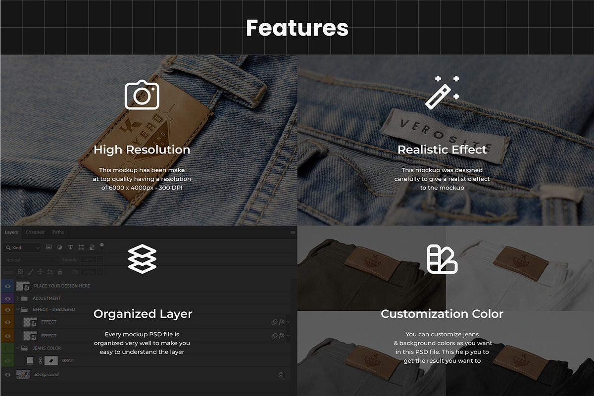 7 Apparel Jeans Labels Logo Mockup, a Bottom Mockup by Assyat (Photo 2 of 16)