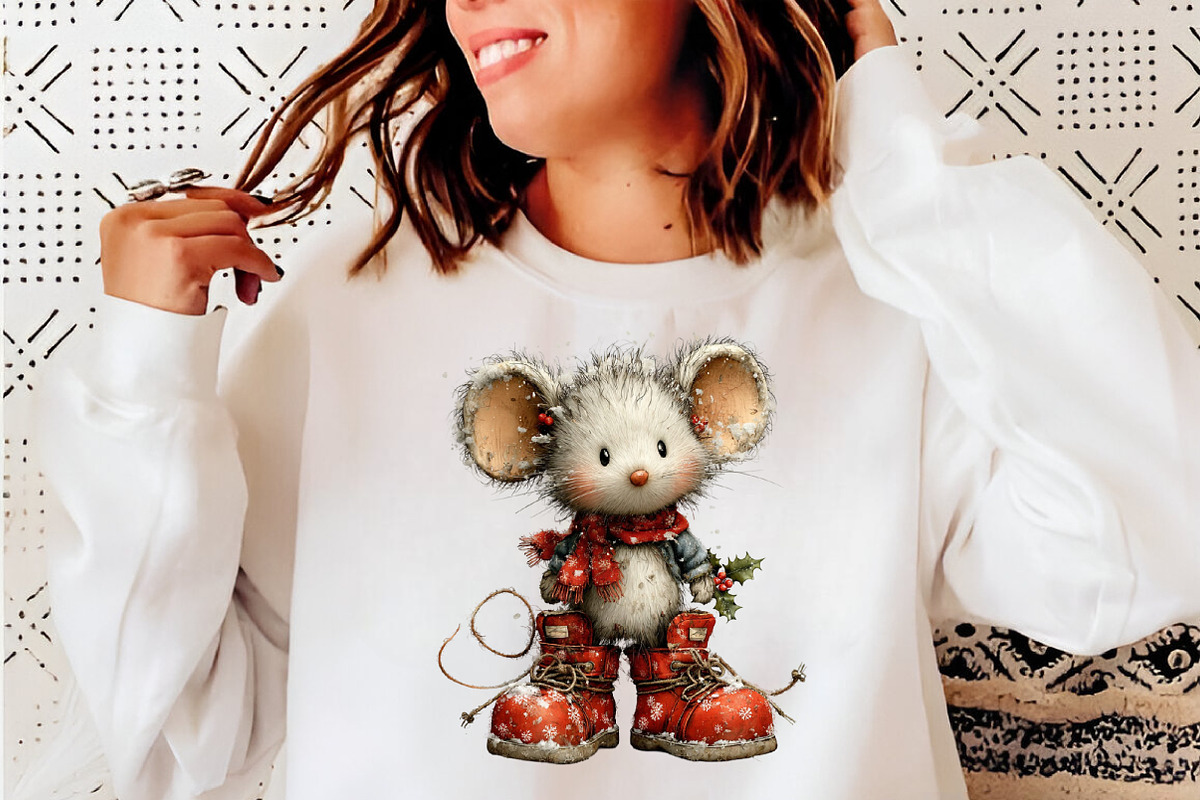 Whimsical Mouse Christmas Clipart, an Illustration by SinaCreation (Photo 10 of 11)