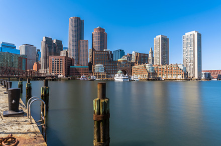 Scene of boston skyline stock photo containing developer and fan pier boston, an Architecture Photo by Tzido Gallery