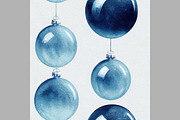 Blue Christmas decorations. Seamless, a Pattern Graphic by Zoya Miller (Thumbnail 4 of 9)
