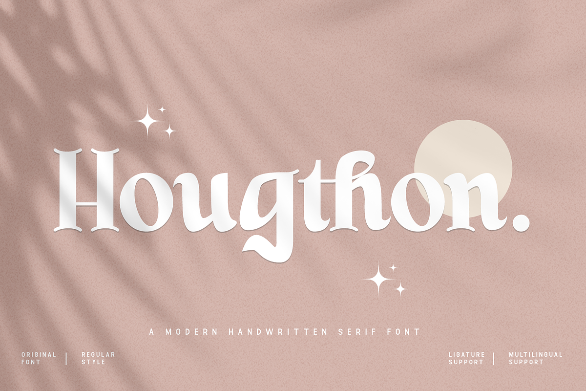 Hougthon - Modern Handwritten Serif, a Handwritten Font by overlaytemplates (Photo 1 of 5)