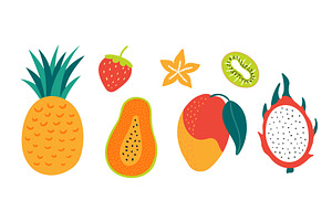 Tropical fruit illustration isolated, a Food Illustration by sceptical cactus