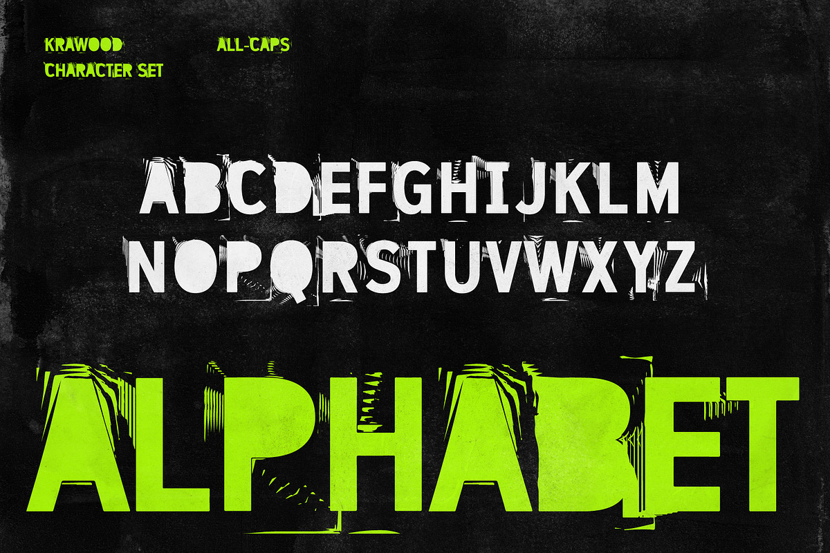 Krawood - Linotype Grunge Font, a Sans Serif Font by Drizy (Photo 3 of 10)