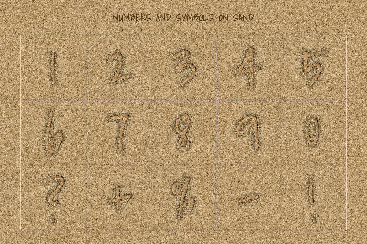 Beach Sand Letters & Numbers Pack, an Object Graphic by Andrew Skoch Design (Photo 6 of 6)
