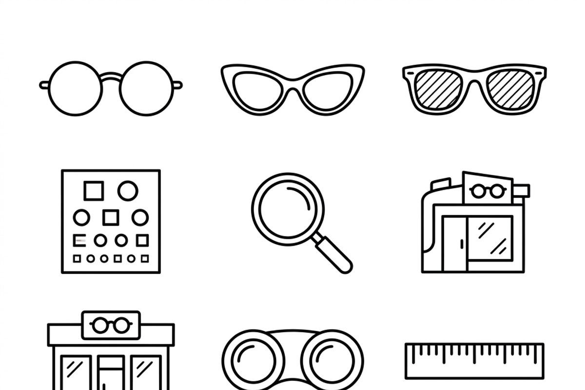 Bundles Set Optical Store Icons, an Outline Icon by adenpinkstore (Photo 35 of 44)