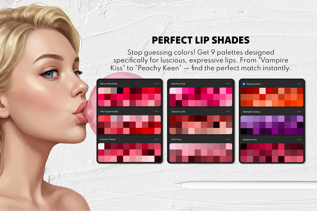 165 Procreate Lips Stamps, a Brush Add-On by Selentaori Studio (Photo 9 of 11)