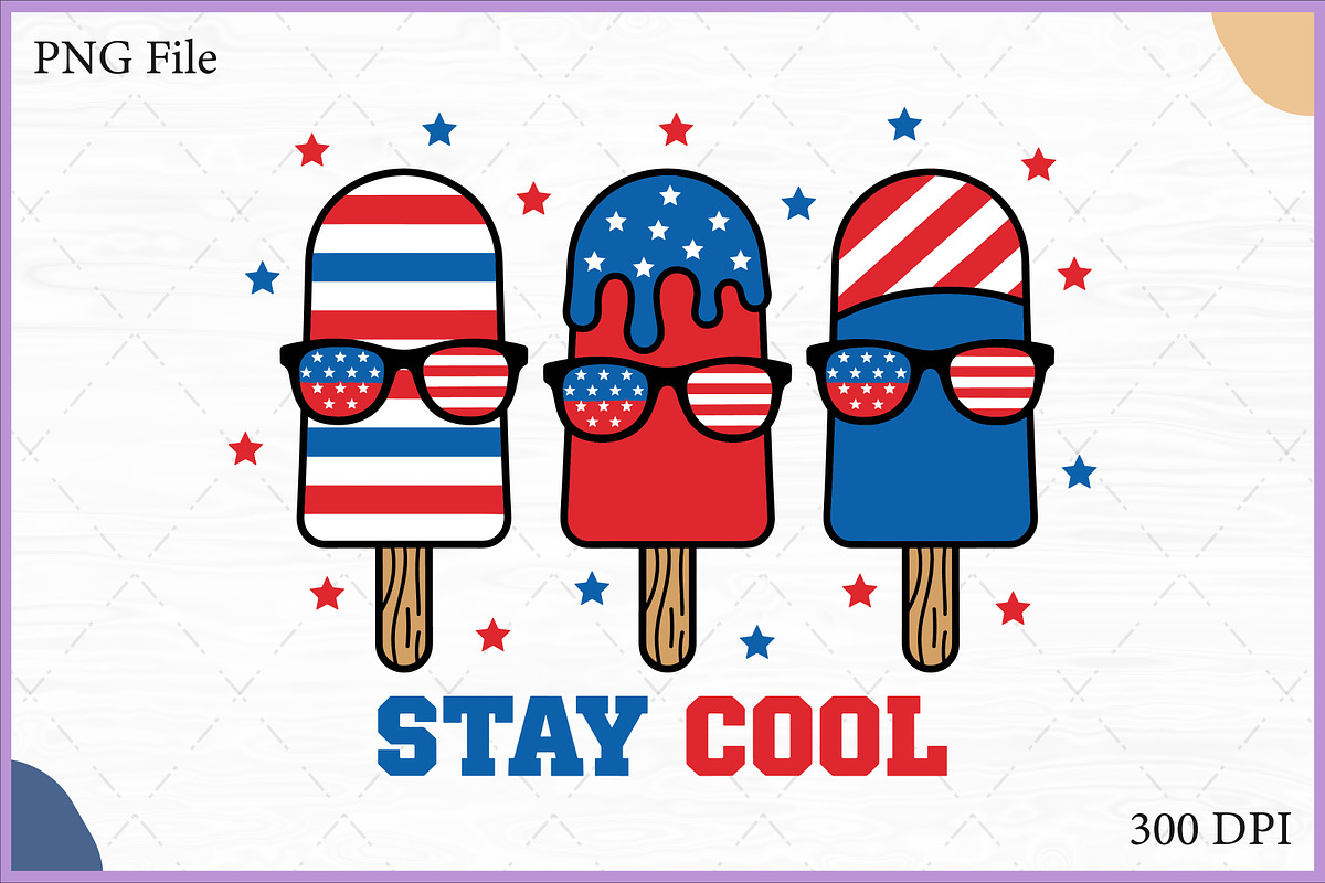 Stay Cool Patriotic Summer Clipart, a Food Illustration by Gfx Expert Team (Photo 1 of 3)