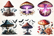 Gothic Mushroom clipart, an Illustration by Libby Wishes (Thumbnail 6 of 7)