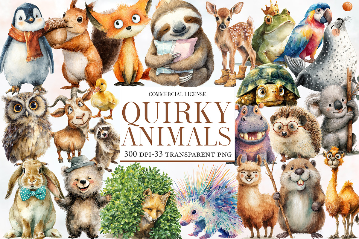 Quirky Animals Clipart, an Illustration by Designworld (Photo 1 of 5)