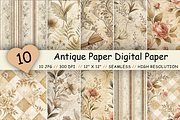 Antique Paper Digital Paper Pack, a Pattern Graphic by FloridPrintables (Thumbnail 1 of 9)