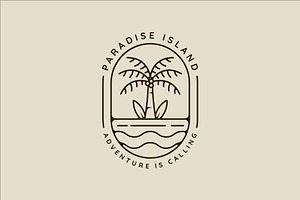 palm tree and surfing beach logo, a Branding & Logo Template by zyxroun shop