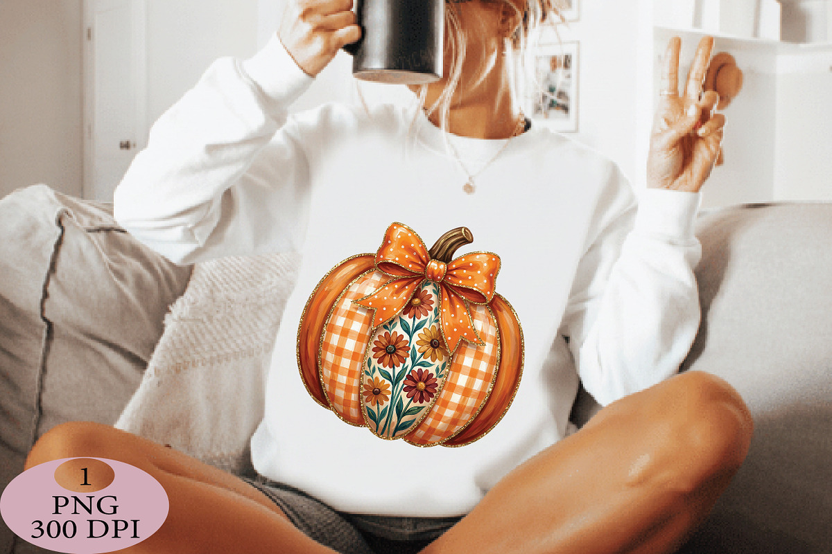 Preppy Floral Fall Pumpkin Png, an Illustration by Daily.Designs (Photo 4 of 5)