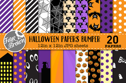 Halloween digital scrapbook papers