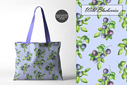 Blueberries Watercolor Patterns, an Illustration by OlDm_Shop (Thumbnail 7 of 10)
