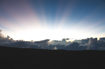 Sunset above the clouds