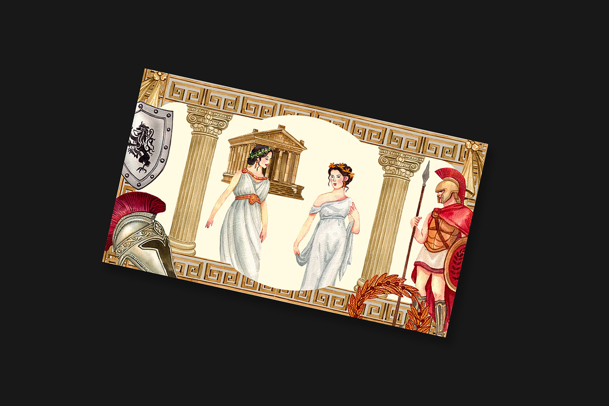 Ancient Greek Roman Architecture, a Decorative Illustration by CreativeValuation (Photo 8 of 12)