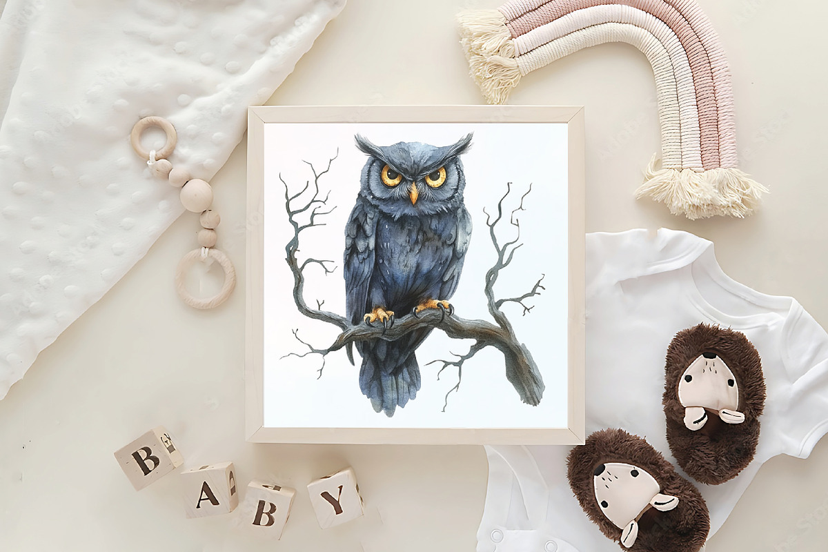 Vintage Halloween Elements Clipart, an Illustration by CraftArtStudio (Photo 6 of 6)