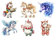Cute Unicorn Christmas Clipart, an Illustration by Daily.Designs (Thumbnail 2 of 5)