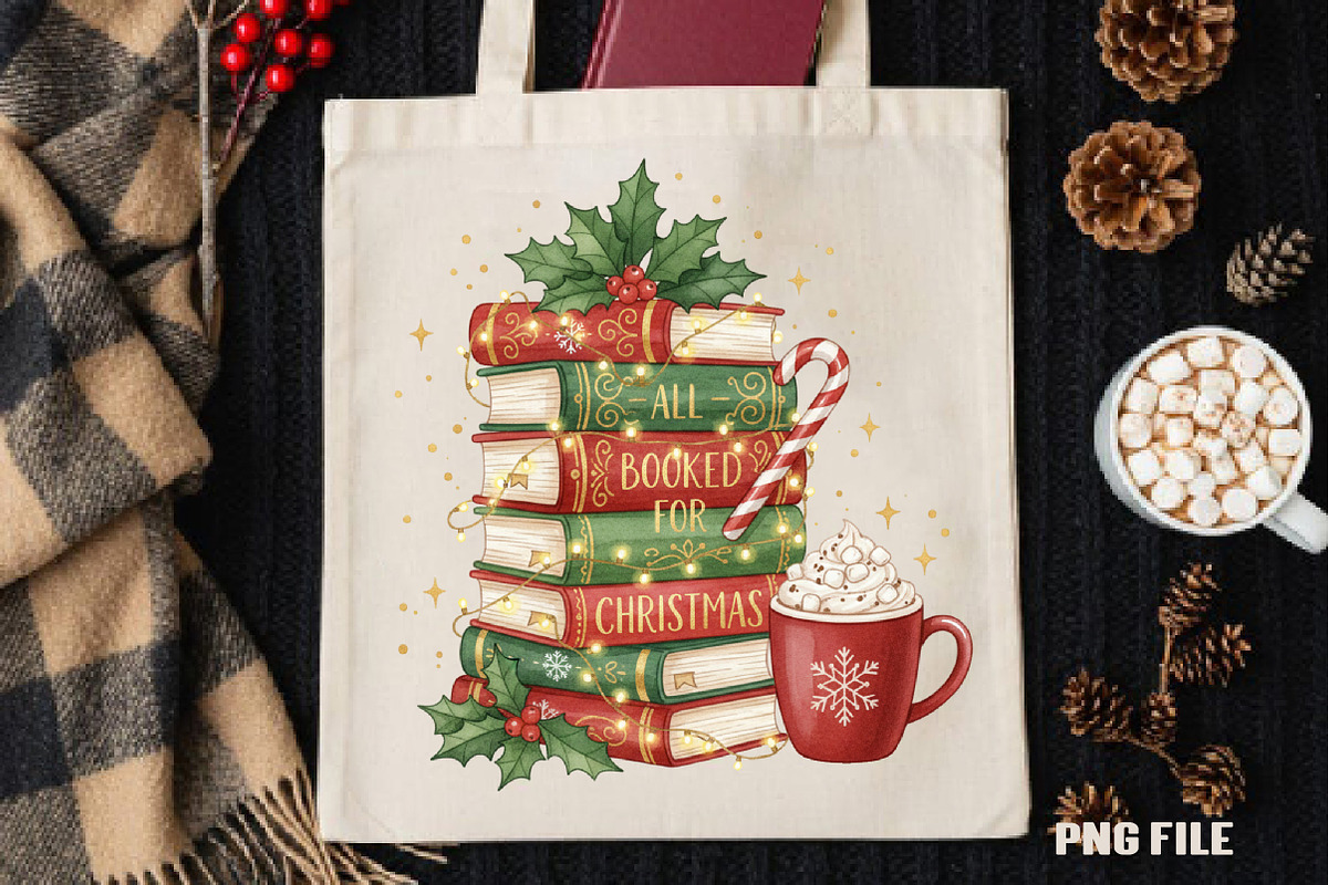 All Booked for Christmas PNG Clipart, an Illustration by DreamCafeArt (Photo 3 of 5)