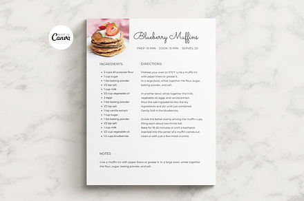 Minimalist Recipe Page Template